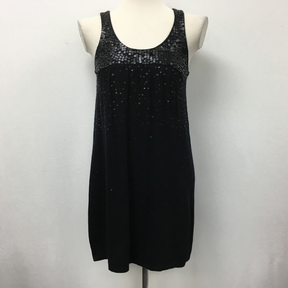 Spring + Mercer Women's Dress Medium Black Sweater Sequins Sleeveless